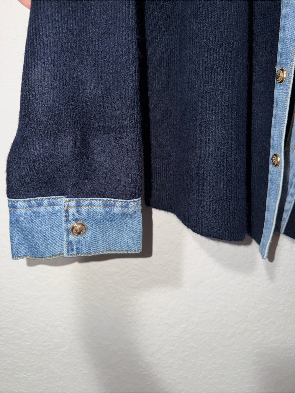 NWT Pilcro Media Sweater Denim Jacket - Picture 6 of 9